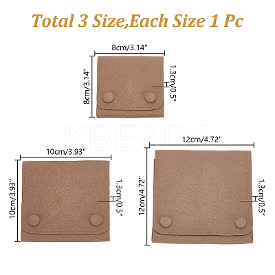 3Pcs 3 Styles Microfiber Flip Jewelry Bags ABAG-AR0001-06C-1
