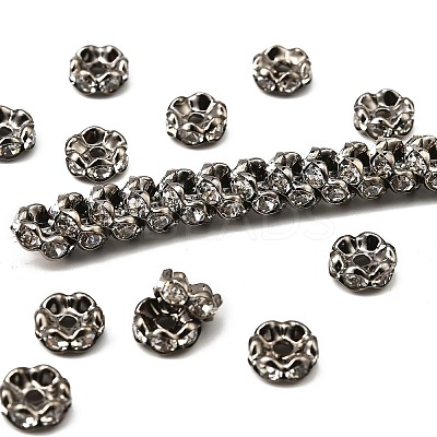 Brass Rhinestone Spacer Beads RB-A014-L8mm-01B-1