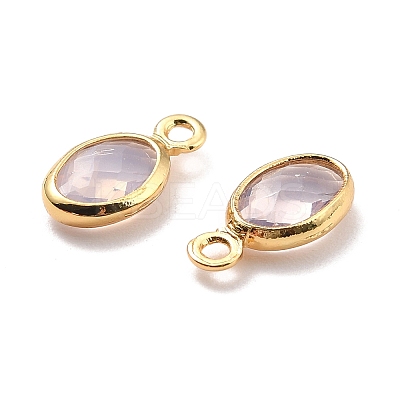 Eco-Friendly Brass with Glass Pendants KK-K268-01T-1