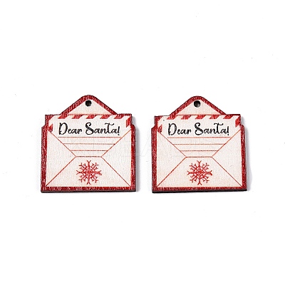 Printed Poplar Wood Pendants FIND-N005-74M-1