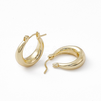 Brass Thick Hoop Earrings for Women EJEW-I270-02G-1