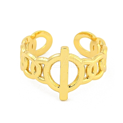 304 Stainless Steel Buckle Shape Open Cuff Ring RJEW-G321-12G-1