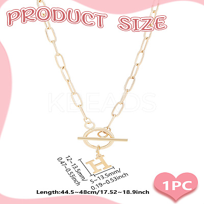 304 Stainless Steel Letter Pendant Necklaces NJEW-LP0001-52H-G-1
