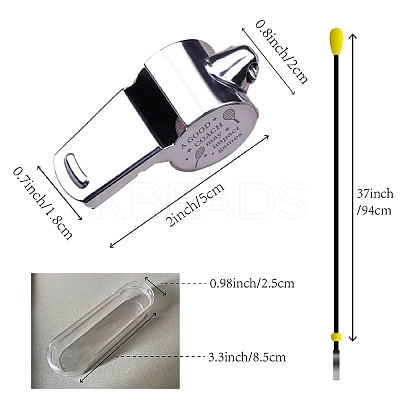 Tarnish Resistant 304 Stainless Steel Whistles DIY-WH0344-030-1