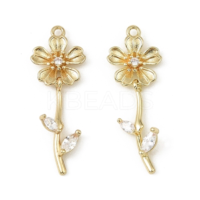 Brass Micro Pave Cubic Zirconia Pendants LS-KK-C107-09B-G-1