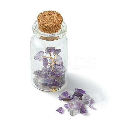 Transparent Glass Wishing Bottle Decoration AJEW-JD00011-1
