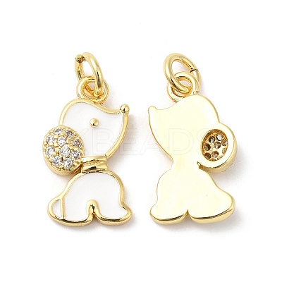 Real 16K Gold Plated Brass Micro Pave Clear Cubic Zirconia Pendants ZIRC-L103-059G-02-1