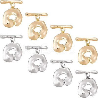 8 Sets 2 Colors Brass Toggle Clasps KK-CA0003-26-1