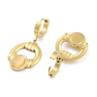 Ring 304 Stainless Steel Dangle Earrings EJEW-L283-083G-1