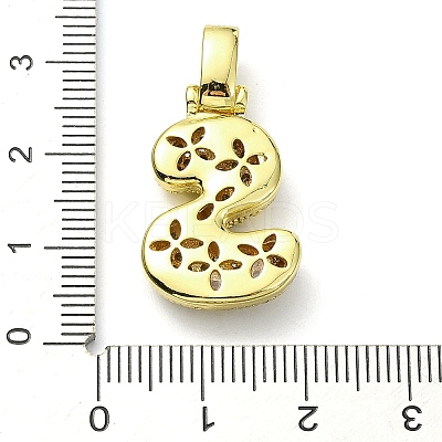 Brass Micro Pave Clear Cubic Zirconia Pendants KK-M279-01G-S-1