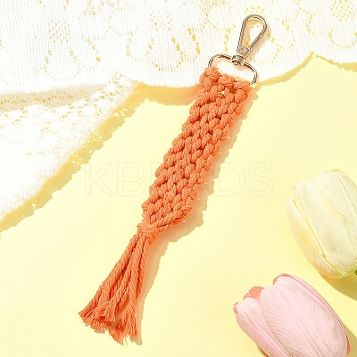 Hand-woven Cotton Pendant Decoration HJEW-YW00039-02-1
