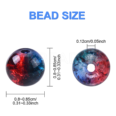 DIY Round Crackle Glass Beads Bracelets Making Kits DIY-YW0016-06-1