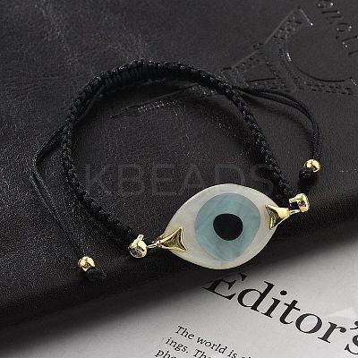 Evil Eye Acrylic Link Bracelets BJEW-U027-01G-1