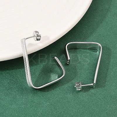 304 Stainless Steel Trapezoid Stud Earrings EJEW-P324-13P-1