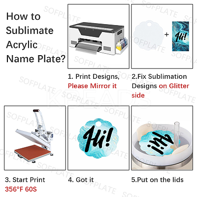 8Pcs Acrylic Heat Transfer Big Pendants FIND-SP0003-10A-1