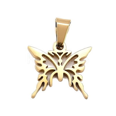 Butterfly 304 Stainless Steel Pendants STAS-M121-12G-1