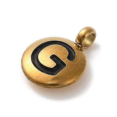 304 Stainless Steel Black Enamel Charms STAS-R009-01G-G-1