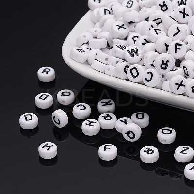 Acrylic Horizontal Hole Letter Beads PL37C9070-1