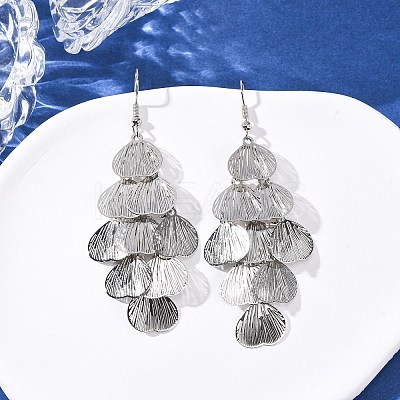 430 Stainless Steel Heart Dangle Earrings EJEW-A137-09P-1