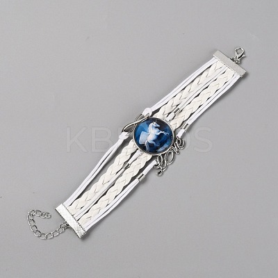 Alloy Glass Multi-strand Bracelets BJEW-WH0011-10B-1