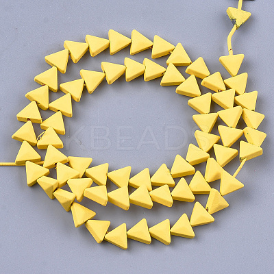 Spray Painted Non-magnetic Synthetic Hematite Beads Strands G-T116-15-24-1