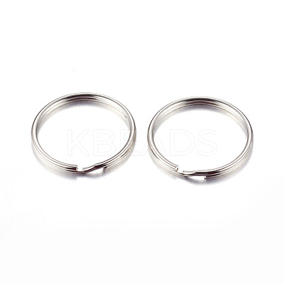 Platinum Plated Iron Split Key Rings Findings Fit Keychain X-IFIN-H042-N-1
