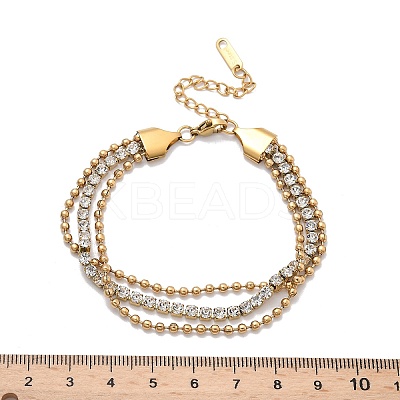 304 Stainless Steel Multi-strand Bracelets BJEW-C103-06G-1