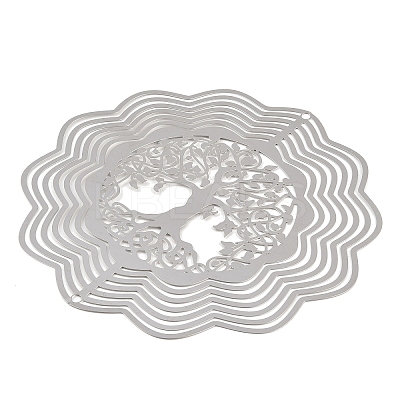 201 Stainless Steel 3D Rotating Hanging Wind Spinner STAS-B122-01P-08-1