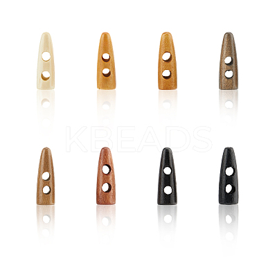 80Pcs 8 Colors 2-Hole Wood Buttons WOOD-GF0002-35C-1