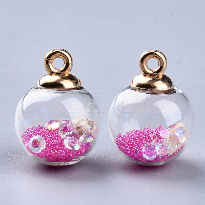 Transparent Glass Globe Pendants GLAA-S181-06-1