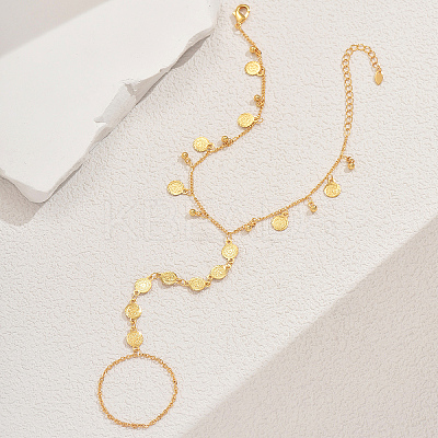 Simple Brass Summer Beach Vacation Women's Coin Toe Ring Anklets for Women LS-FG6799-1