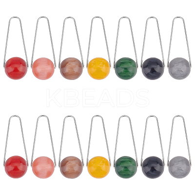 14Pcs 7 Colors Imitation Gemstone Style Two Tone Acrylic Big Pendants STAS-UN0037-69-1