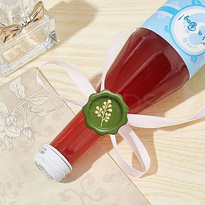 Brass Wax Seal Stamps with Wood Handle AJEW-WH0412-0107-1