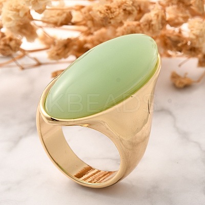 Resin Horse Eye Finger Rings LS-RJEW-R006-01G-04-1