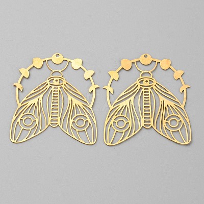 Hollow Brass Pendants KK-CJC0009-02C-01-1