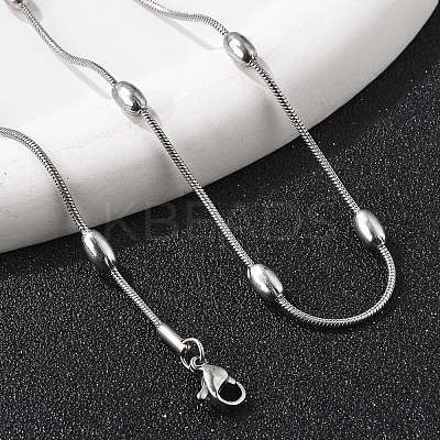 Non-Tarnish 304 Stainless Steel Snake Chain Necklaces NJEW-G313-15P-1