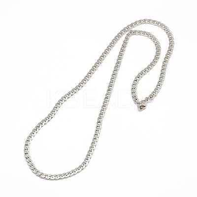 Tarnish Resistant 304 Stainless Steel Curb Chain/Twisted Chain Necklace Making LS-STAS-A028-N109P-1