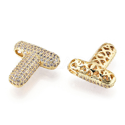 Brass Micro Pave Cubic Zirconia Pendants KK-N254-06G-T-1