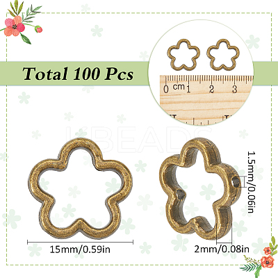 100Pcs Tibetan Style Alloy Bead Frames FIND-SC0011-52B-1