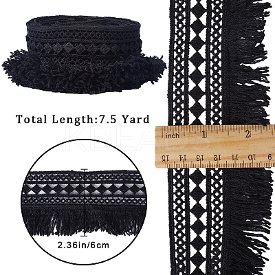 7.5 Yards Polyester Fringe Tassel Trim DIY-GF0009-05B-1