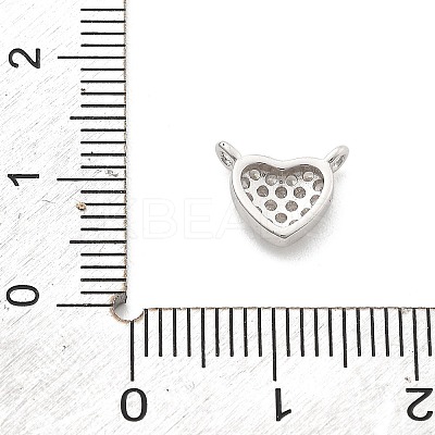 925 Sterling Silver Micro Pave Clear Cubic Zirconia Heart Charms STER-A034-01P-1
