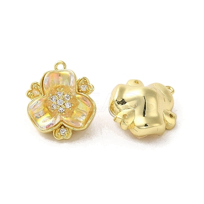 Brass Micro Pave Clear Cubic Zirconia Pendants FIND-C045-01G-1