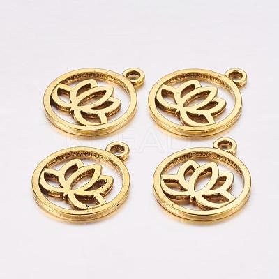 Tibetan Style Filigree Alloy Pendants X-TIBEP-5354-AG-LF-1