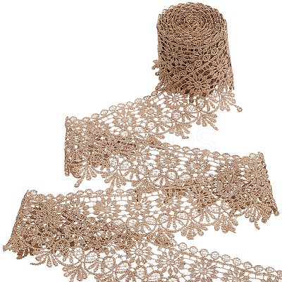 5 Yards Polyester Embroidery Lace Trim Ribbon OCOR-CY0001-23B-1