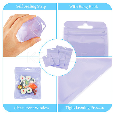 40Pcs 4 Styles Rectangle Plastic Yin-Yang Resealable Packaging Bags ABAG-TA0001-23B-1