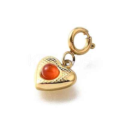 Heart 304 Stainless Steel Pendant Decorations STAS-H202-29G-1