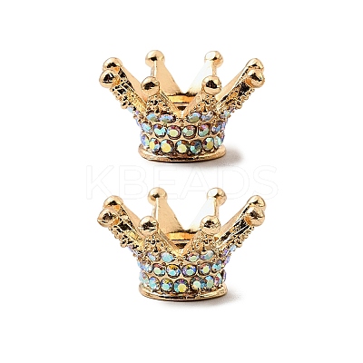 Alloy Rhinestone Crown Beads FIND-NH0001-19G-1