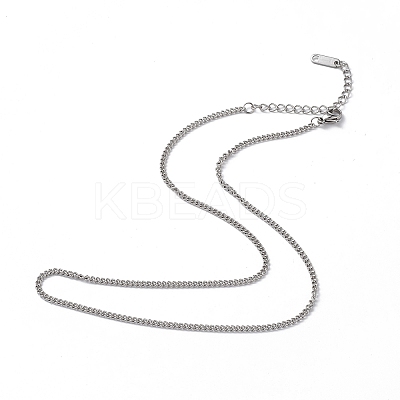 Non-Tarnish 304 Stainless Steel Curb Chain Necklace for Men Women NJEW-K245-015A-1