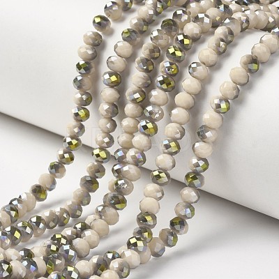 Electroplate Opaque Glass Beads Strands EGLA-A034-P6mm-S17-1