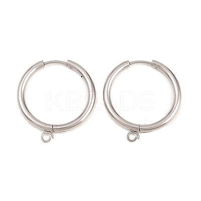 316 Stainless Steel Huggie Hoop Earring Findings EJEW-B158-01G-P-1